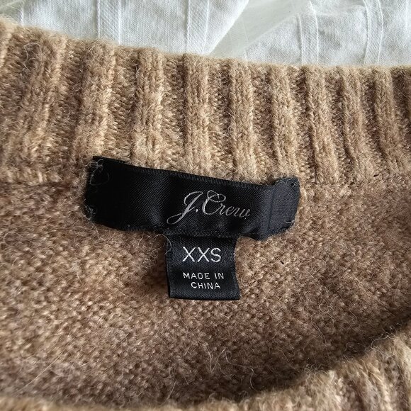 Jcrew Oversized Crewneck Merino Alpaca Supersoft Yarn - 2018 - Camel - Sz XXS - Picture 3 of 13